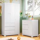 Conjunto Infantil Guarda Roupa 3 Portas e Cômoda Ceci 100% MDF Branco Brilho - Sallar Home