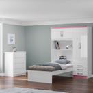 Conjunto Infantil Guarda-roupa com Cama Lisboa 4 Portas e 3 Gavetas com Cômoda Carla 4 Gavetas