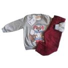 Conjunto infantil inverno blusa moletom e calça boucle