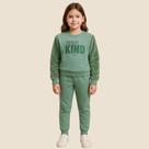 Conjunto Infantil Inverno Feminino Verde com Blusa Felpuda e Calça Kely & Kety