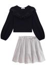 Conjunto Infantil Inverno Kukie Charm Elegante Blusa E Saia