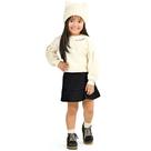 Conjunto Infantil Inverno Menina Casaco Moletom Tricô E Saia Em PU - Angerô Conjunto Infantil Inverno Menina Casaco Moletom Tricô E Saia Em PU - Angerô