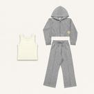Conjunto Infantil Jaqueta e Calça em Moleton e Regata em Malha Fakini Cor:MesclaTamanho:4 Conjunto Infantil Jaqueta e Calça em Moleton e Regata em Malha Fakini Cor:MesclaTamanho:4