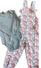 Conjunto Infantil Jardineira com Body Cinza Coelhinha