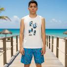 Conjunto Infantil Juvenil Regata + Shorts Sem Bolso Estampado Malwee Kids