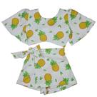 Conjunto Infantil Juvenil Short Saia Cropped Amarração
