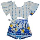 Conjunto Infantil Juvenil Short saia Cropped Amarração Menina