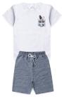 Conjunto Infantil Juvenil Verão Menino Camiseta Manga Curta Skate e Bermuda Confortável Moletinho