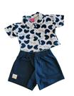 Conjunto Infantil Kamylus Menina Blusa Polo E Shorts Conjunto Infantil Kamylus Menina Blusa Polo E Shorts