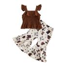 Conjunto Infantil Kavousa com Top Halter com Babados e Calça Flare