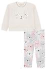 Conjunto Infantil Kukiê Blusão Feminino Em Pelos Com Calça Legging Térmica Moda Inverno