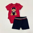 Conjunto Infantil Kyly Body Ursinho Vermelho com Bermuda Azul Marinho Bebê Menino Conjunto Infantil Kyly Body Ursinho Vermelho com Bermuda Azul Marinho Bebê Menino