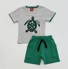 Conjunto Infantil Kyly Camiseta Mescla Estampa Tartaruga Marinha Sea Turtle com Shorts Verde Algodão Confortável Conjunto Infantil Kyly Camiseta Mescla Estampa Tartaruga Marinha Sea Turtle com Shorts Verde Algodão Confortável