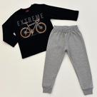 Conjunto Infantil Kyly Flanelado Quentinho Sem Capuz Algodão Macio Estampado