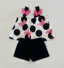 Conjunto Infantil Kyly Menina Blusinha Aplique Borboleta 3D e Shorts Confortável
