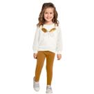 Conjunto Infantil Kyly Menina Casaco Moletom Peluciado e Legging Molicotton Confortável 1000764