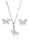 Conjunto infantil Libélula cravejado - banhado a Prata / Ouro 18k Banho:Prata
