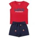 Conjunto Infantil Love Strawberry - Menina Doce Vermelho