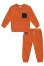 Conjunto Infantil Lucboo Blusão Bolso Frontal E Calça Malha Colmeia Moda Inverno Quentinho