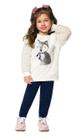Conjunto infantil manga longa feminino peluciado kyly