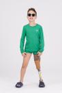 Conjunto Infantil Manga Longa UV 50+ Bordadinho Verde