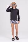 Conjunto Infantil Manga Longa UV 50+ Coqueiros Preto