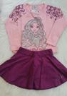 Conjunto infantil marlan tamanho 4 com saia short