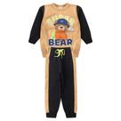 Conjunto Infantil Masculino 1 a 3 Anos Moletom Peluciado Estampa Urso Calça Com Recorte.