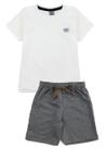 Conjunto Infantil Masculino Básico Aplique Creme 0801 - Keki Boys