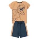 Conjunto Infantil Masculino Bermuda e Camiseta Dinossauro