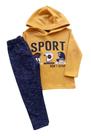 Conjunto Infantil Masculino Blusão ML + Calça Moletom Pipa