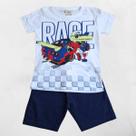 Conjunto Infantil Masculino Camisa e Bermuda Race Brandili Branco