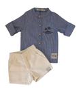 Conjunto Infantil Masculino Camisa Tricoline e Bermuda Sarja ioLuig!