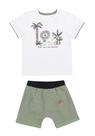Conjunto Infantil Masculino Camiseta Camisa Leão Palmeira Com Bermuda Em Moletom Alakazoo Conjunto Infantil Masculino Camiseta Camisa Leão Palmeira Com Bermuda Em Moletom Alakazoo