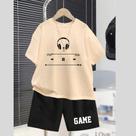 Conjunto Infantil Masculino Estampa Música Fone Game 377 Ootd Estilo Streetwear Menino Lindo Look