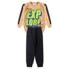 Conjunto Infantil Masculino Inverno 4 a 10 Anos Moletom Peluciado Explore + Calça Moletom Peluciada