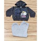Conjunto Infantil Masculino Inverno Com Capuz Preto 2