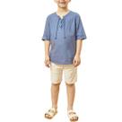 Conjunto Infantil Masculino LucBoo Azul e Bege - 66042