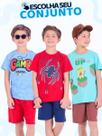 Conjunto Infantil Masculino Menino Verão Manga Curta Tamanho 2 ao 10 L03