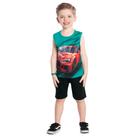 Conjunto Infantil Masculino Regata + Bermuda Moletinho Carro Kyly
