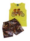 Conjunto Infantil Masculino Regata + Bermuda Tactel Pipa