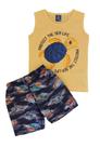 Conjunto Infantil Masculino Regata + Bermuda Tactel Pipa
