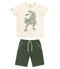 Conjunto Infantil Masculino Roaar Trick Nick Bege