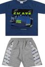 Conjunto Infantil Masculino Skate Azul Marinho - Angero