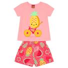 Conjunto Infantil Menina Abacaxi Verão Rosa Kyly