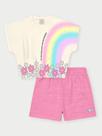 Conjunto Infantil Menina Arco-Irís Rosa Abrange Conjunto Infantil Menina Arco-Irís Rosa Abrange