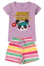 Conjunto Infantil Menina - Awesome Panda - Lilás