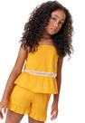 Conjunto Infantil Menina Bata E Short Monocromático Laranja Catavento