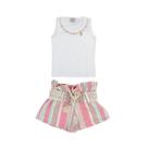 Conjunto Infantil Menina Bika Listra Bege Claro - 1826 Conjunto Infantil Menina Bika Listra Bege Claro - 1826