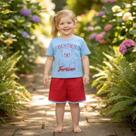 Conjunto Infantil Menina Blusa Besties Forever e Shorts Vermelho 4YOU Cativa